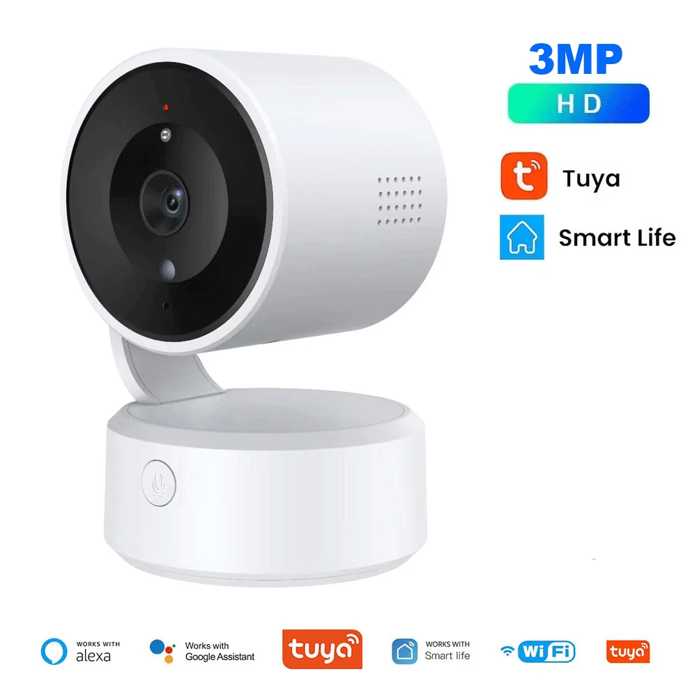 Tuya Wifi Однотактний дзвінок Внутрішня камера HD 5 МП Монітор для дітей Двостороння розмова 4-кратне збільшення Камера безпеки PTZ 360 °   Відеоспостереження CCTV