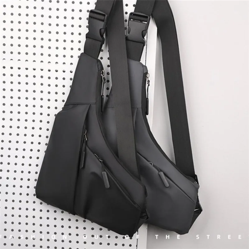 Waterproof Fabric Triangular Anti Theft Close Fitting Chest Bag Casual Leather Film Mens Bag Left Right Shoulder Cross Body Bags