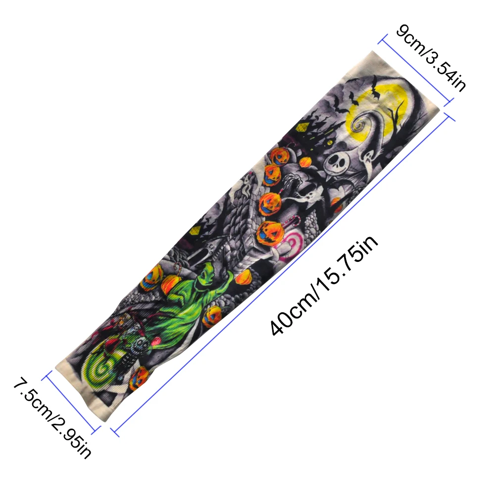 2PCS Long Summer Tattoo Sleeves Seamless Armguard Sun Protection Cover Outdoor Gloves Driving Ice Silk Women Arm Sleeves