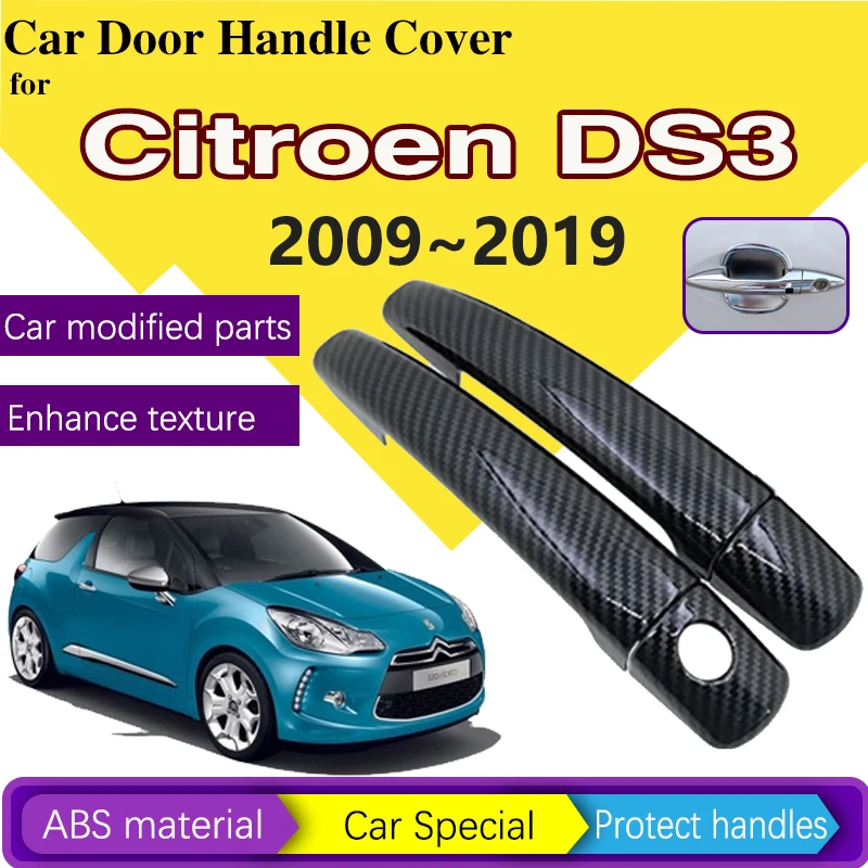

Для Citroen DS3 DS 3 2009 2010 2011 ~ 2019 Защитная Наклейка на дверную ручку автомобиля, устойчивая к царапинам декоративная отделка, автомобильные аксессуары