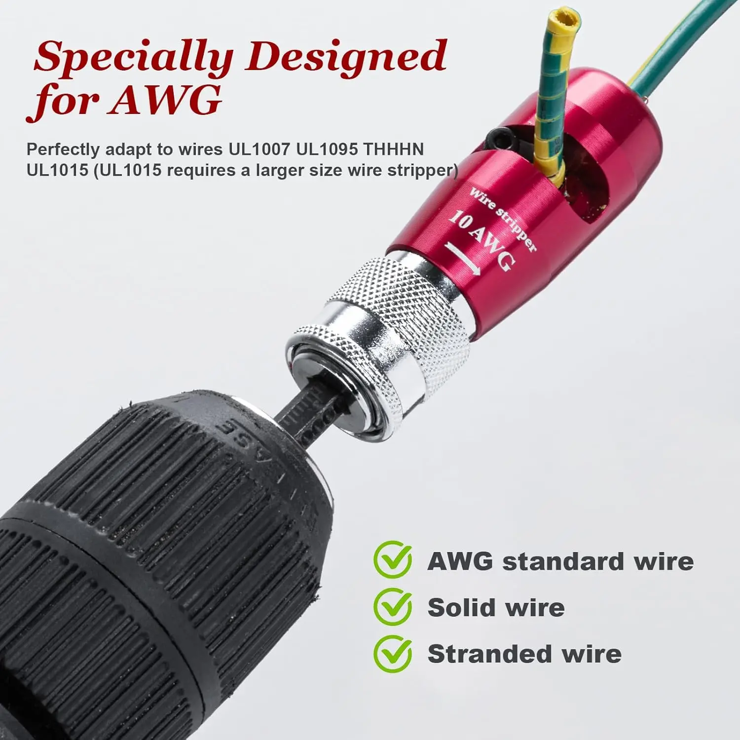 Drill Wire Stripper Set Wire Strippers for Drill Cable Stripper Electricians Tool with Twisters for AWG 14-12-10 Standard Wires