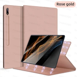 Premium Tablet Cover with Stand and Pencil Holder for Tab S9 Plus 12.4in (Rose gold)