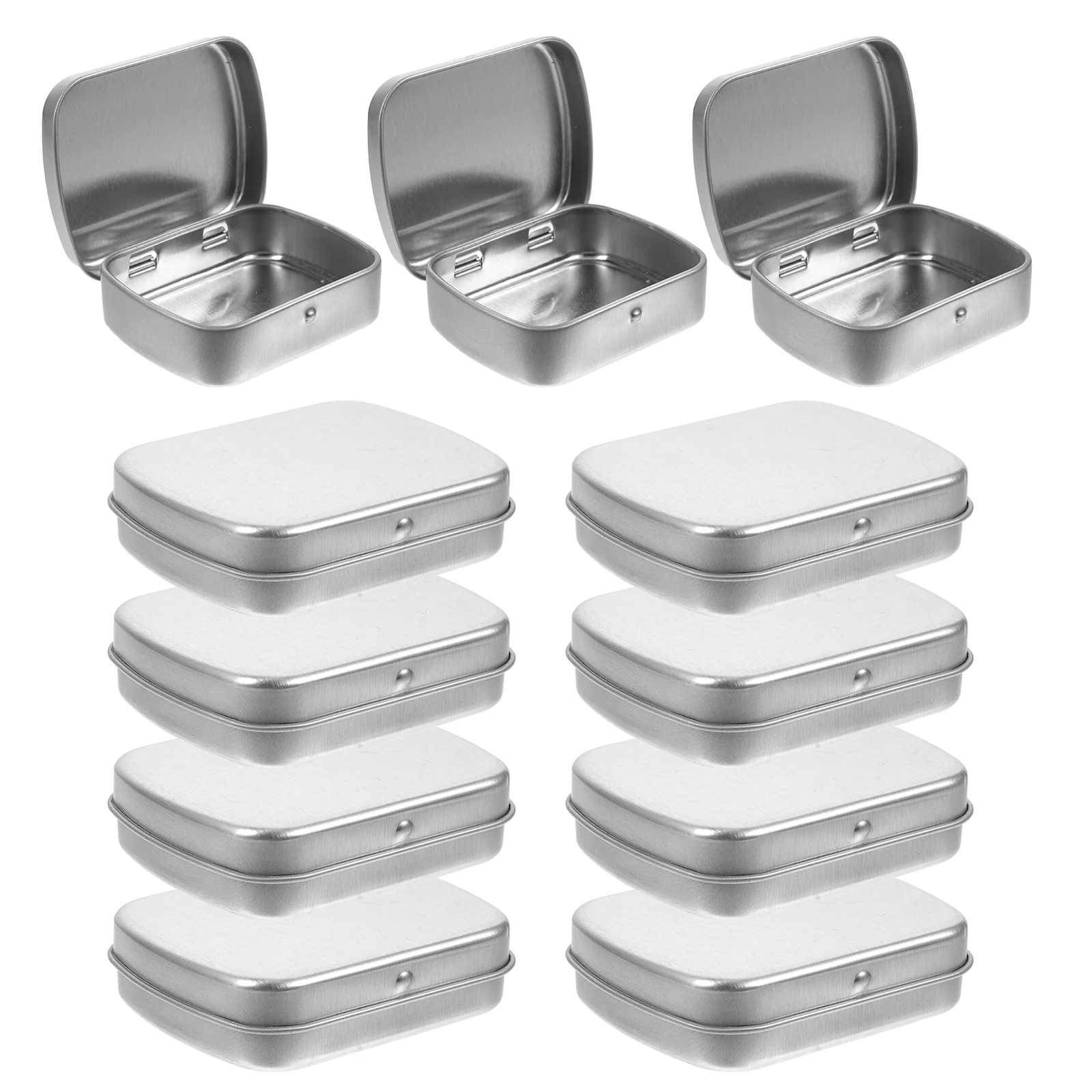 

Metal Rectangular Empty Hinged Tins Portable Mini Storage Box Lid Small Candy Box Containers Jewelry Crafts Gifts