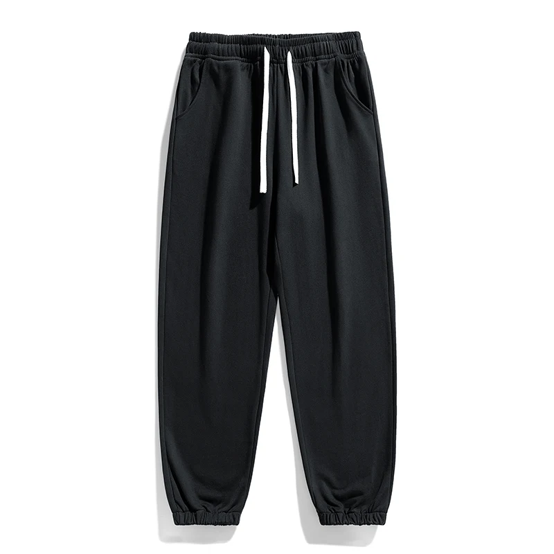 Spring Autumn Solid Color Sporty Pants Men Loose Casual Fashion All-match Elastic Waist Sweatpants Homme Oversized Trousers Men