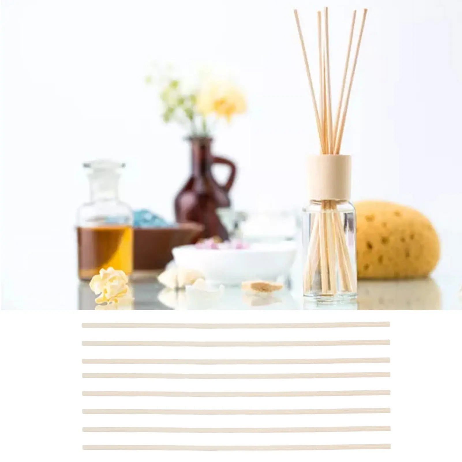 100pcs Aroma Diffuser Stick Set 7.1 Inch Rattan Essential Oil Fragrance Diffuser Stick For Toilet