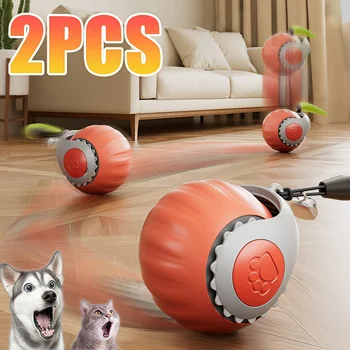 New Cat Interactive Ball Toy Automatic Rolling Ball with Tail Rechargeable Smart Pet Interactive Toy Intelligent Mouse for Cat 1