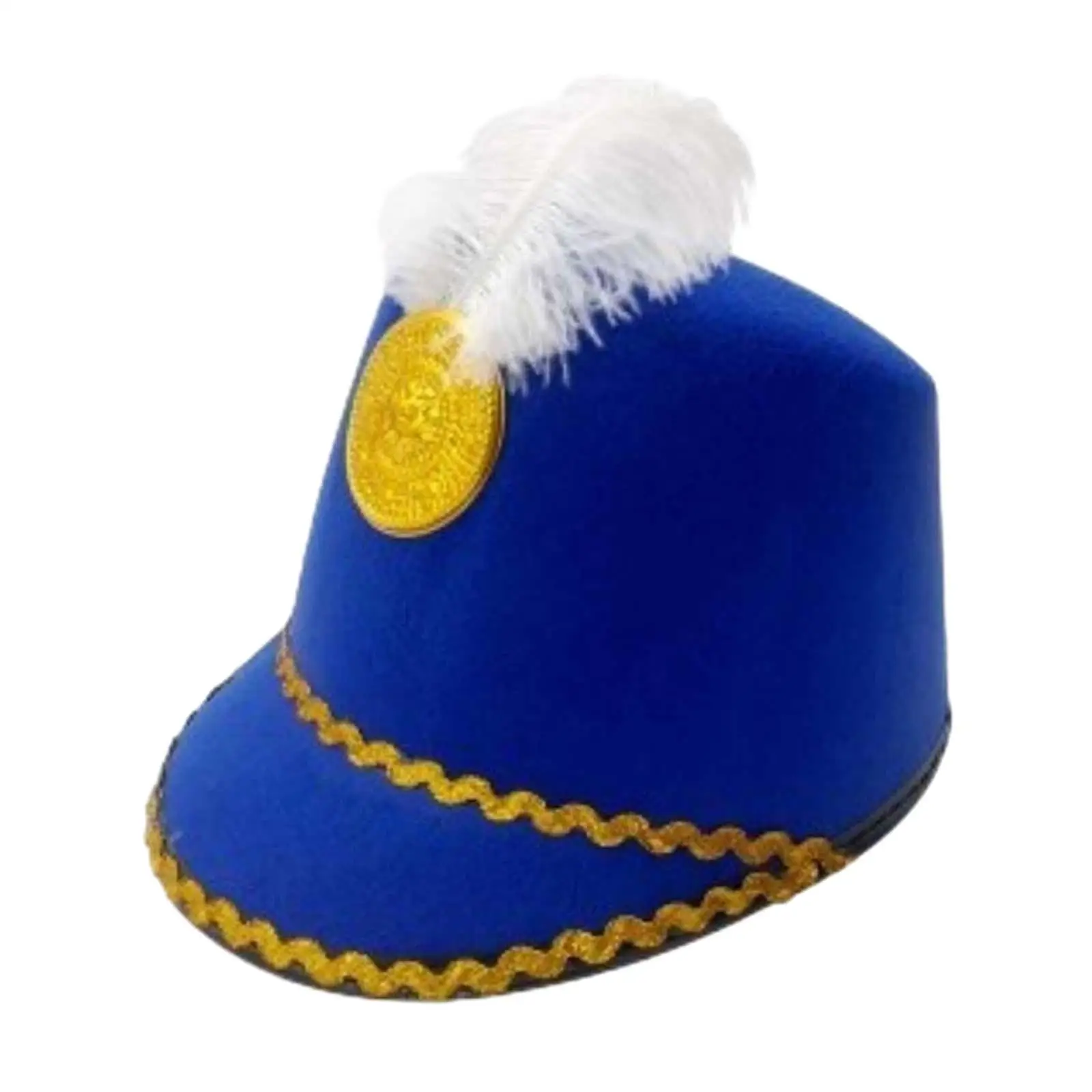 Marching Band Hat Band Major Hat Novelty Soldier Hat, with Feather Drum Major Hat for Role Play, Dress up Carnival Cosplay