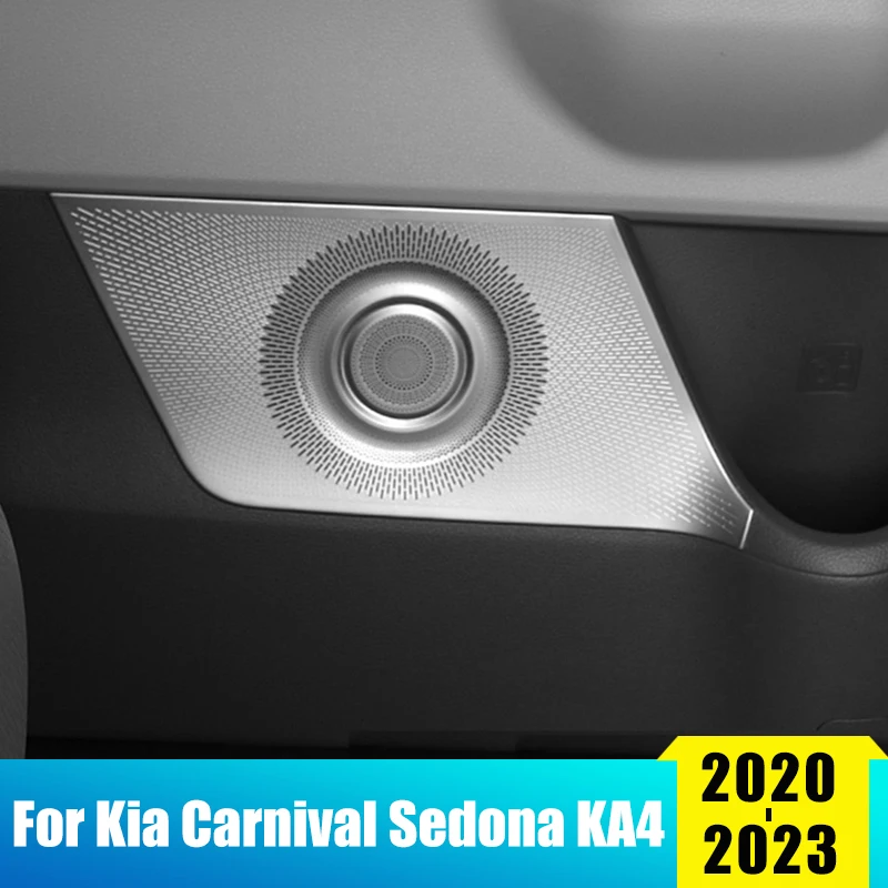 

Stainless Steel Car Door Audio Tweeter Speaker Stereo Cover Trim For Kia Carnival Sedona KA4 2020 2021 2022 2023 Accessories
