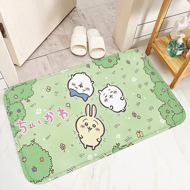 Washable Non-slip Kitchen Rug Chiikawa Bathroom Floor Mat Doormat Entrance Door Home Custom Rugs Bath Mats Carpets Carpet Foot 2