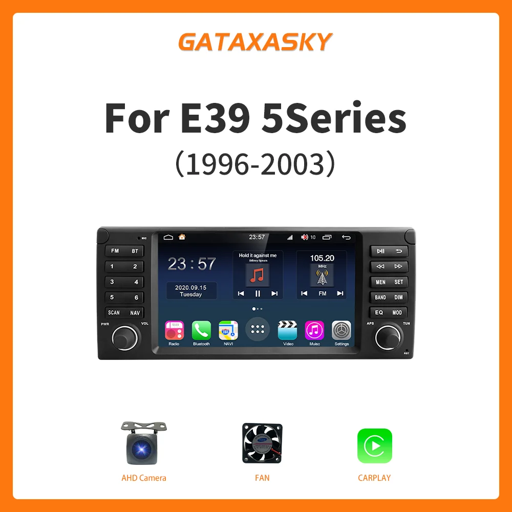 

GATAXASKY 8" Wireless Carplay Auto Radio Android For BMW X5 11 E53 E39 M5 1996-2003 Multimedia GPS Navigation Stereo Audio