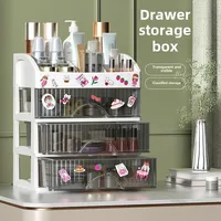 Portable Makeup Organizer with Lipstick Holder - Plastic Storage Box for Cosmetics & Office Supplies (Large Capacity, Stackable) 1
