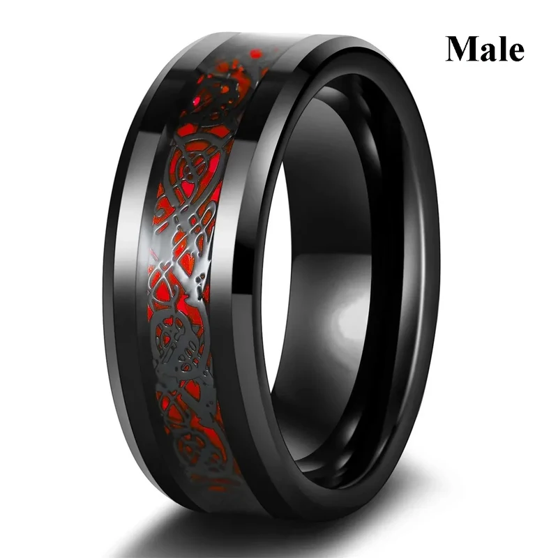 Charm Couple Rings Romantic Women Red Rhinestones Set