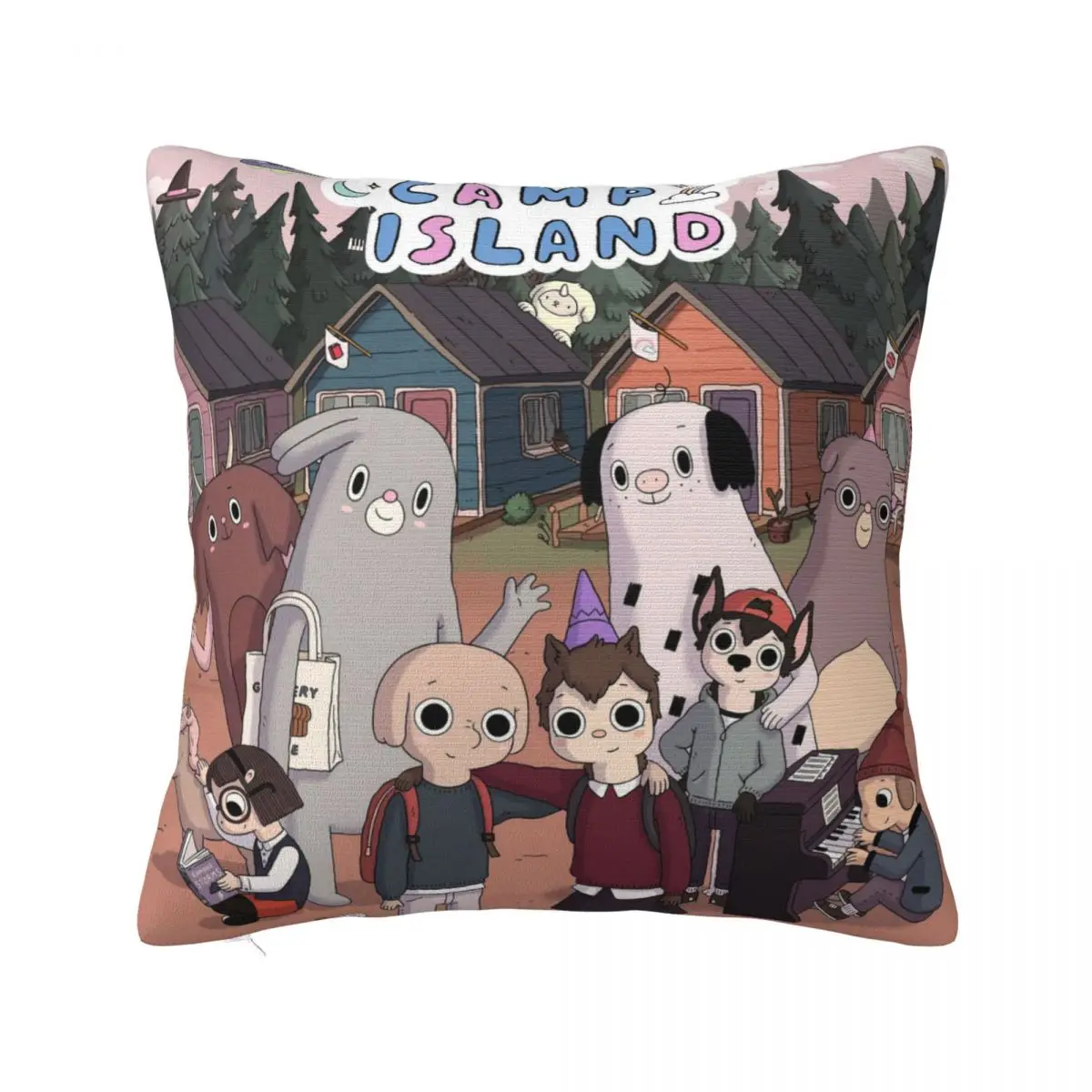 

Summer Camp Island Pillowcase Printing Polyester Cushion Cover Gift Hedgehog anime cartoon Pillow Case Cover Living Room 40*40cm