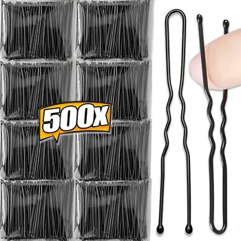 Fermagli per capelli neri Bobby Pin a forma di U Donna Forcina ondulata invisibile Acconciatura Styling Impugnature per capelli in metallo Barrette Accessori per capelli 1