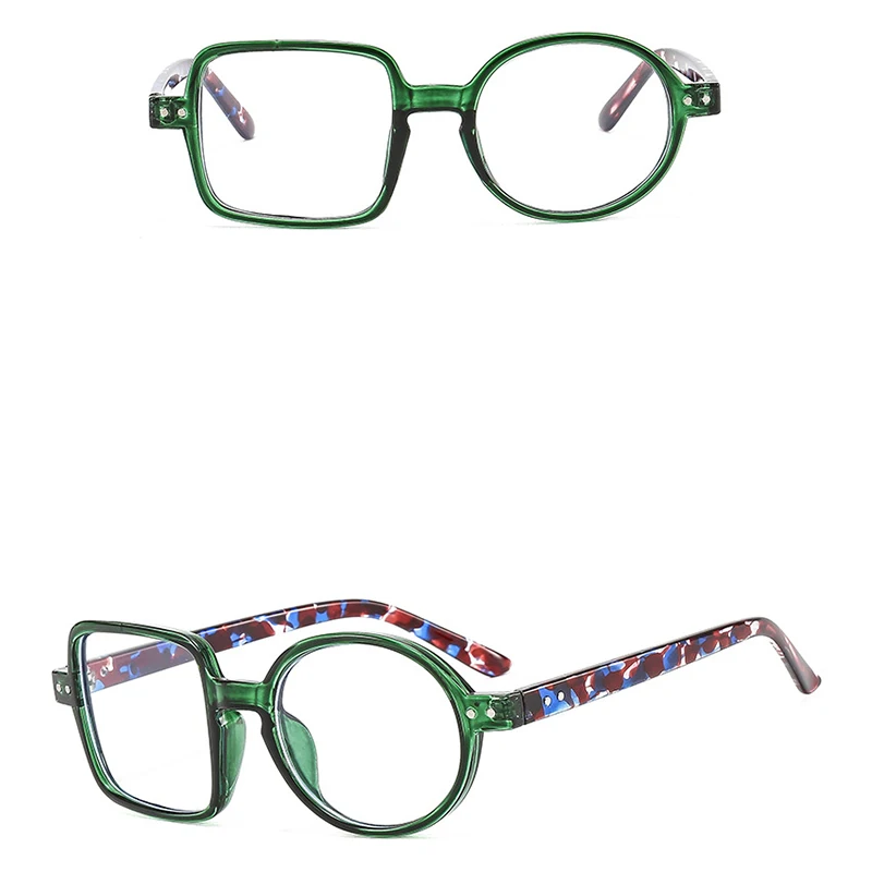Retro Asymmetrische Quadratische Runde Brille Rahmen Frauen Klare Linse Optische Verordnung Mann Frauen Dekorative Gläser – Detail 13