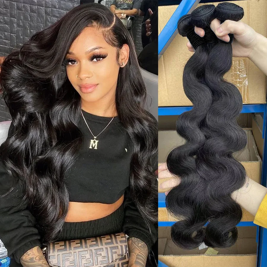 12A Body Wave Bundles Brazilian Weave Human Hair Bundles 18 20 22 Inch Body Wave Bundles Free Shipping With 5-7 Days Delivery