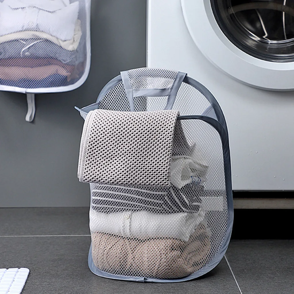 Folding Dirty Clothes Laundry Basket Organizer Kids Toy Storage Basket Wall Hanging Large Capacity Bathroom Clothes Frame Bucket