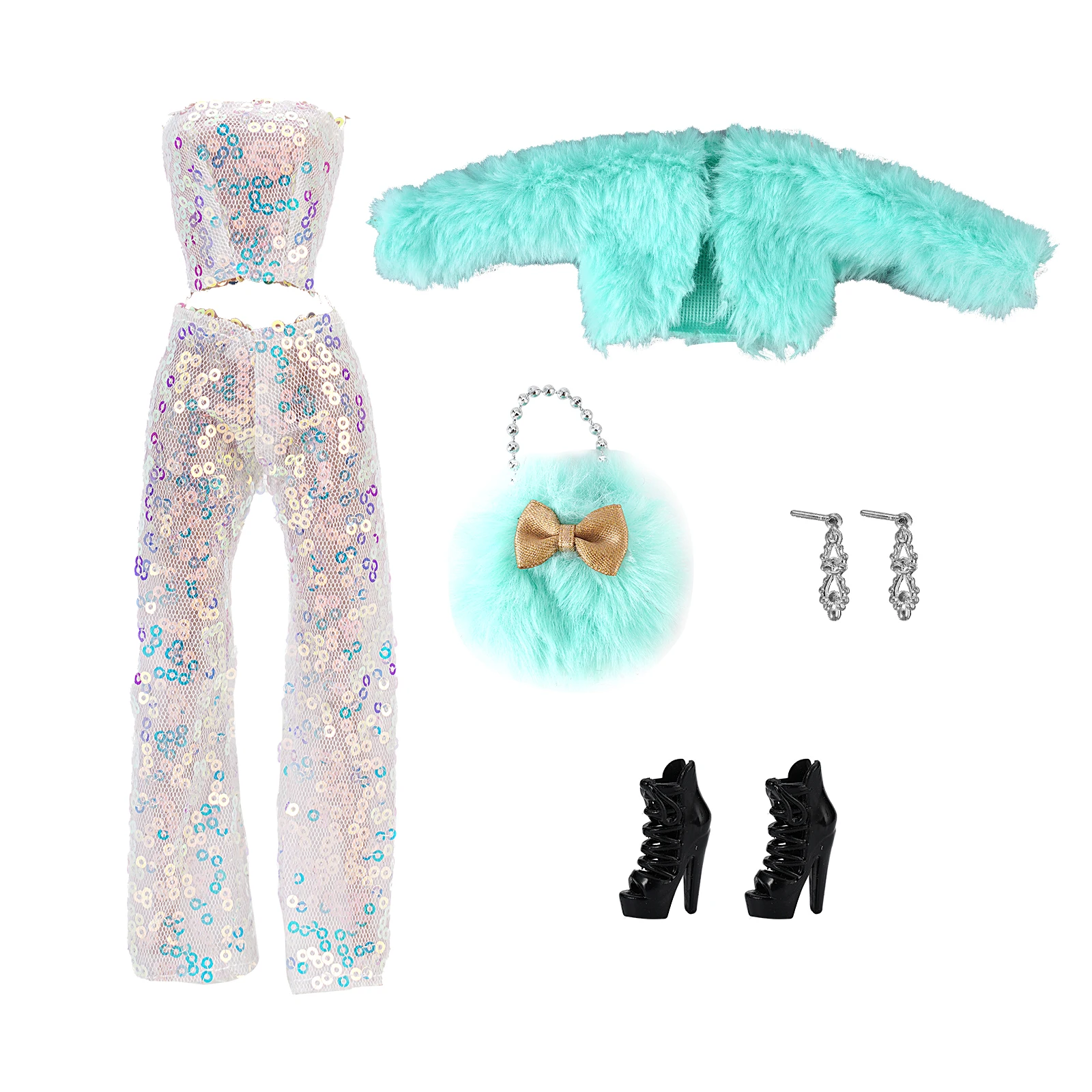 ポピーパーカー 水玉コートセット New Fashion Outfit Dress Set Plush Jacket Pants Coat Bags