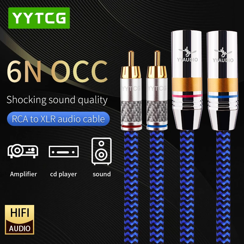 

Dual XLR Male to RCA Male Cable 2 XLR to 2 RCA Unbalanced HiFi Audio Cable 6N OCC Wire for Amplifier Mixer Microphone