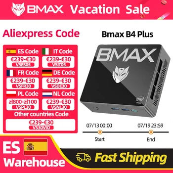 BMAX B4 Plus Pro Mini PC Windows 11 PC Intel N97 N100 16GB 512GB SSD 2*HDMI 1*Type-C Supports 4K@60Hz Intel UHD Graphics Bluetooth