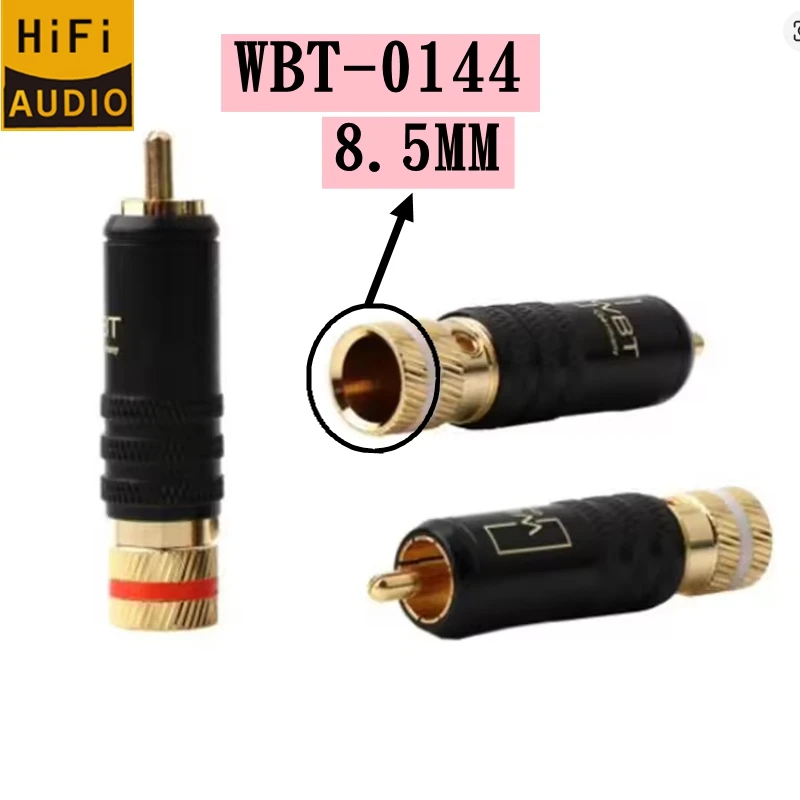 Hifi 4 Stück RCA-Stecker Männlich WBT-0144 Signalleitung Stecker WBT 0144 RCA-Stecker Lotus-Kopf Kupfer RCA-Stecker