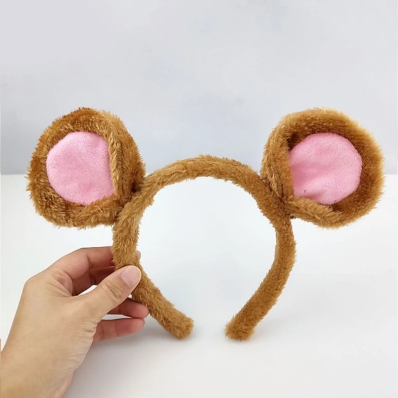 Plüsch Maus Ohren Stirnbänder Cartoon Tier Ohren Haar Hoop Nette Bär Ohren Haarband Halloween Party Kostüm Foto Requisiten F3MD – Detail 6