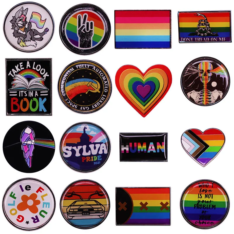 

Take A Look It's In A Book Rainbow LGBT Enamel Pin Women's Brooches Lapel Pins for Backpack Briefcase Badges Fashion Jewelry