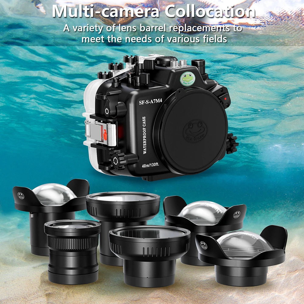 Seafrogs 40M/130FT Underwater Camera Housing Waterproof Case SF-S-A7M4 for Sony