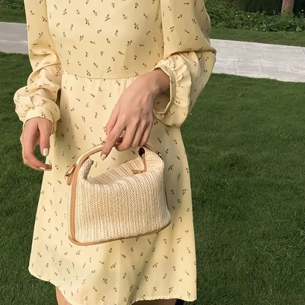 Straw Crossbody Bag For Women New Bohemian Small Knitting Summer Purse And Handbag Vacational Bucket Beach Bags