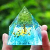 Energy Pyramid Orgonite Reiki Natural Amethyst Peridot Reiki Chakra Meditation Tool Room Decor Crystal Gifts Pyramid 5