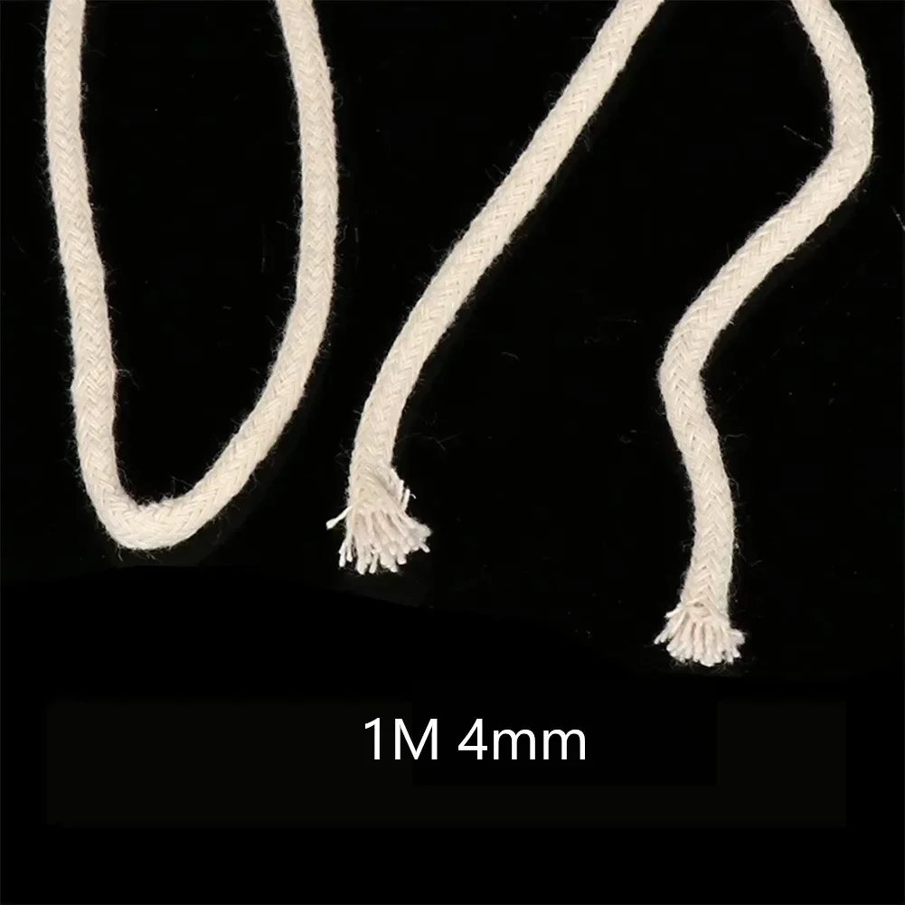 1M 4mm Long Cotton Core Burner Alcohol Rope Candle Burner DIY For Kerosene Oil Alcohol Lamp Torch Wine Bottle Wicks Accessories