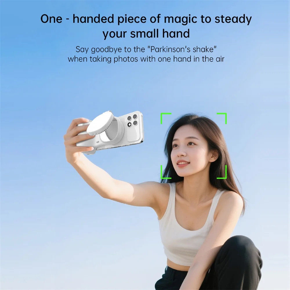 360 Rotation Magnetic Camera Grip With Fill Light For MagSafe IPhone Shutter Bluetooth Remote Control Selfie Handle_voghion.com