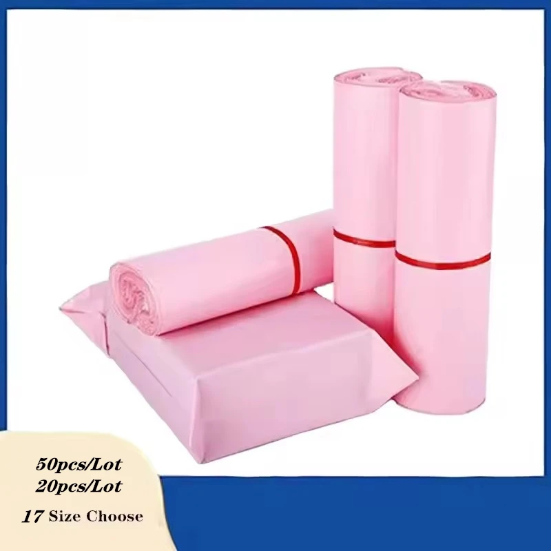 Pink Polythene Self-Seal Mail Bags