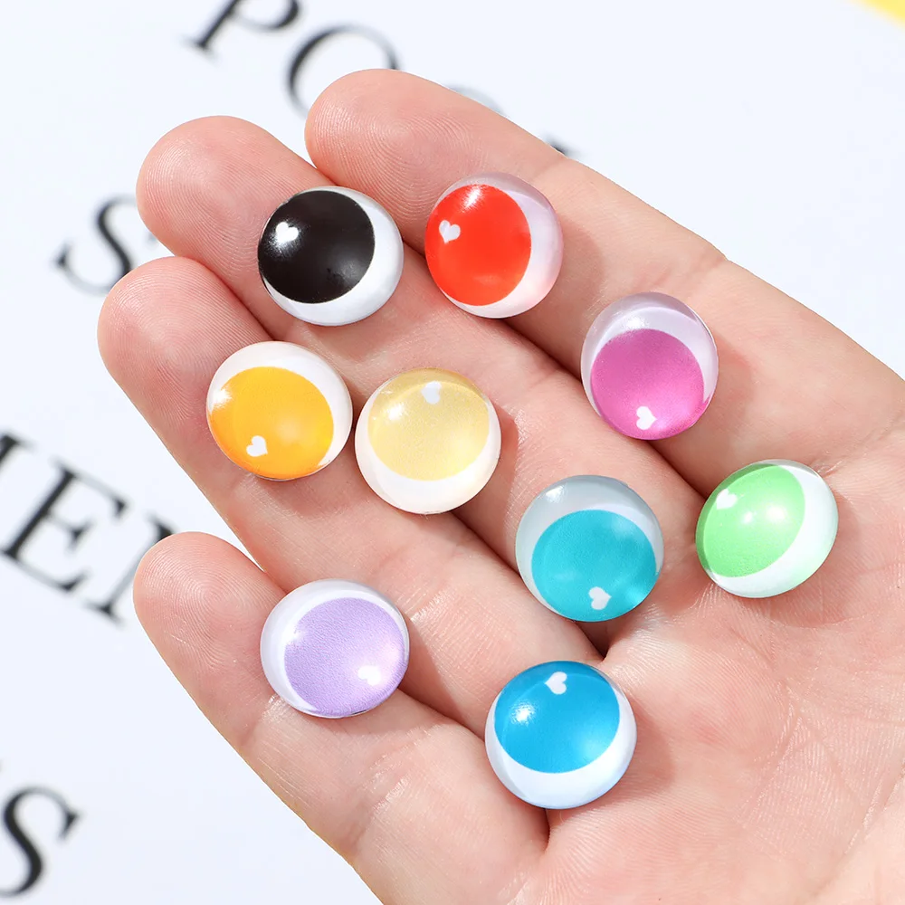 둥근 눈 유리 인형 눈 카보숑 플랫 아이볼, 수제 인형 장식 장난감 액세서리, DIY 공예, 6mm, 10mm, 16mm, 20mm, 25mm, 50 개/세트