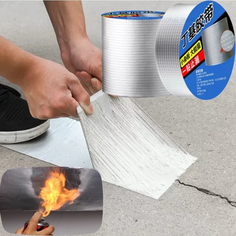 New Aluminum Foil Butyl Rubber tape Super Strong Fiber Thicken Self Adhesive  Seal Waterproof For Pool Roof Pipe Repair Stop Leak - AliExpress