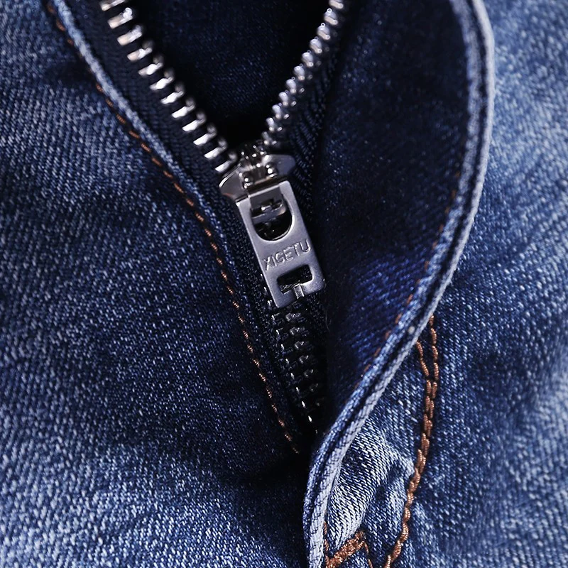 Fashion Streetwear Men Jeans High Quality Retro Washed Blue Stretch Slim Fit Ripped Jeans Men Vintage Designer Denim Pants Homme