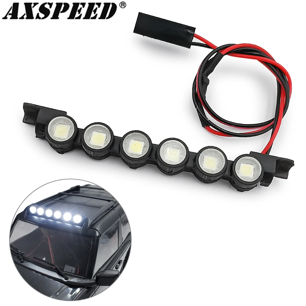 Axspeed Plastic Roof Light 6Led Lights Bar Spotlight Fari Fanali Posteriori Per 1/18 Rc Crawler Trx4M Bronco Parts