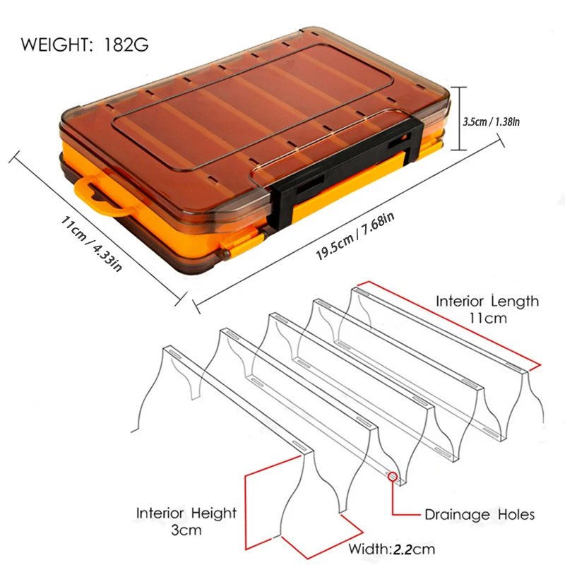 Doublex Sided Fishing Tackle Box 14 Cells Bait Lure Hook Storage Box Fishing Tool Accessories Storage For Wobblers fishing tackle box