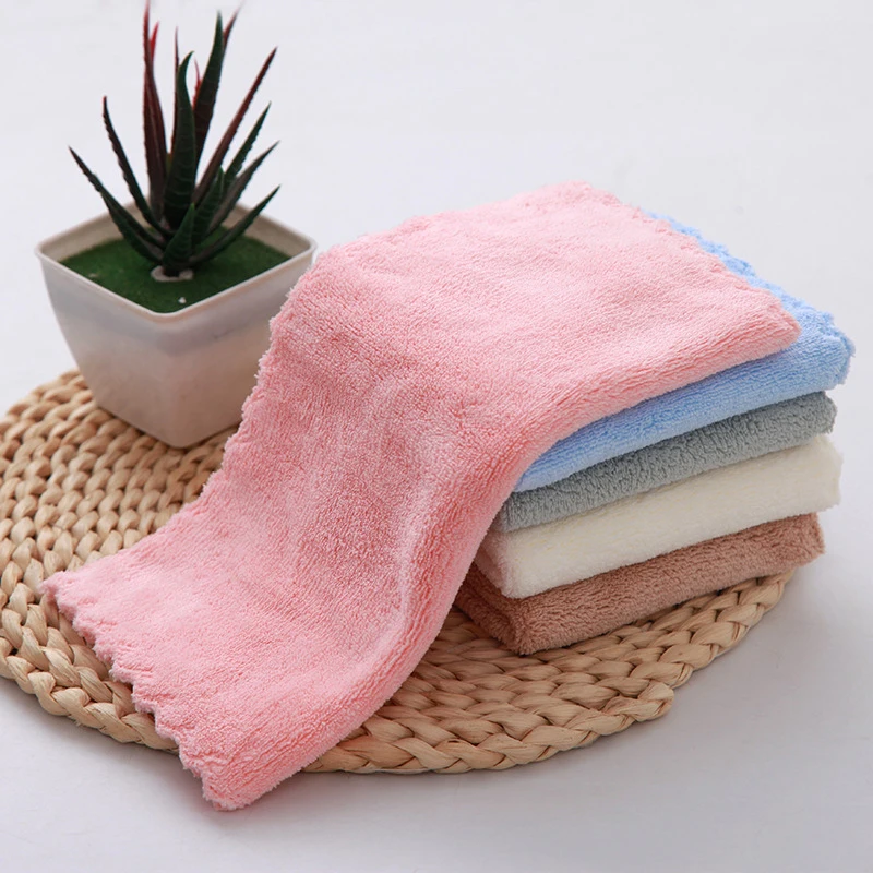 10Pcs Thickened Microfiber High-density Coral Fleece Towel