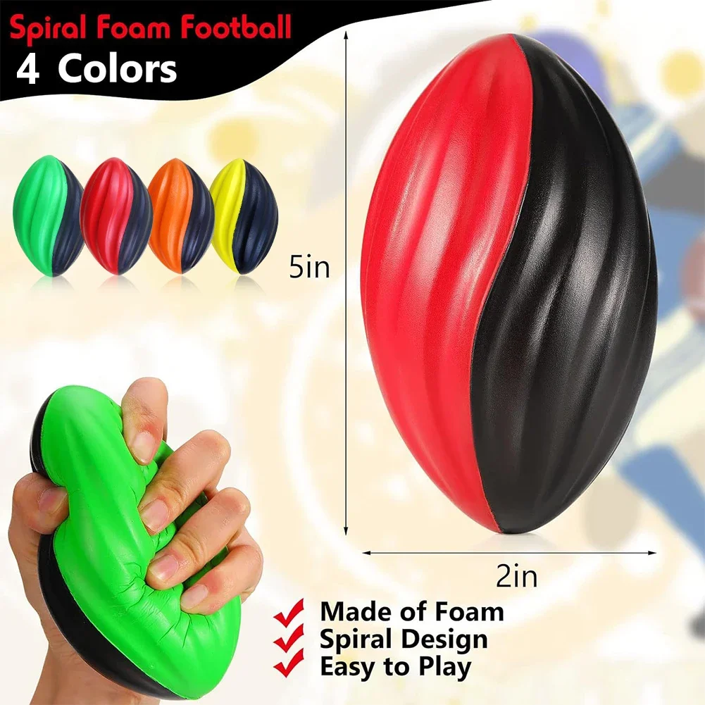 1-5pcs Rugby Ball Toy Slow Rebound Spiral Rugby Ball For Training 5inch Solid Toys For Team Activities Reusable rugby ball