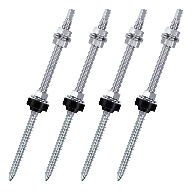 

Hanger Bolts, Pre-Assembled, V2A, Height-Adjustable, For Photovoltaic Solar Mounting Roofs, Set Of 4