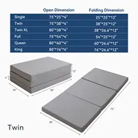 Hcore Folding Mattress, 4 Inch Foldable Memory Foam Mattress with Bag, Portable Mattress Topper for Floor, Camping, Guest 2
