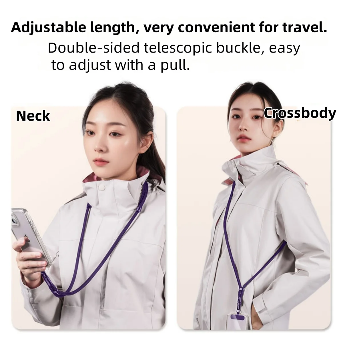 Enhanced Universal Phone Lanyard with Anti-Drop Safety Clip and Adjustable 360° Rotation Neck/Crossbody Strap