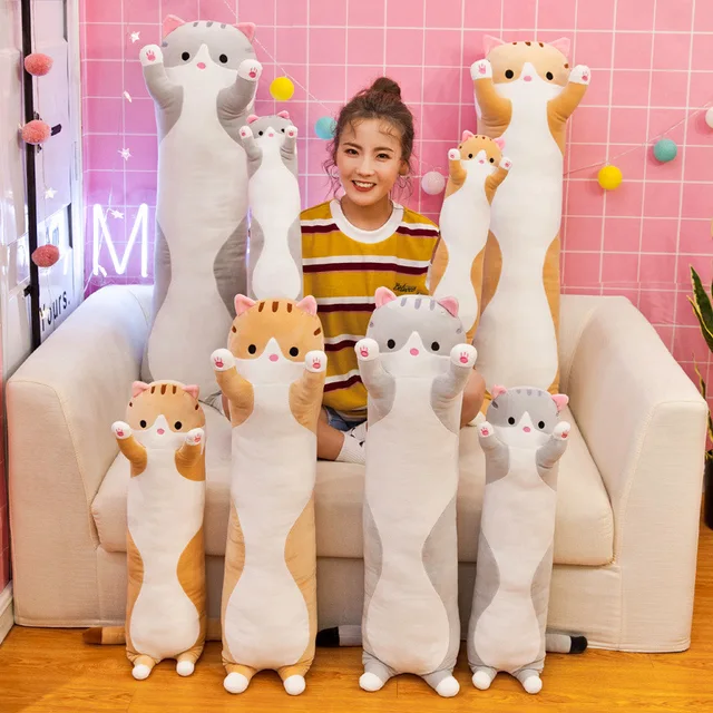 50cm Squishy Cats Doll Plush Toy Ultra Soft Kawaii Cat Long Body Animal Plushie Peluche Pelucia Sleeping Companion Kids Gift 2