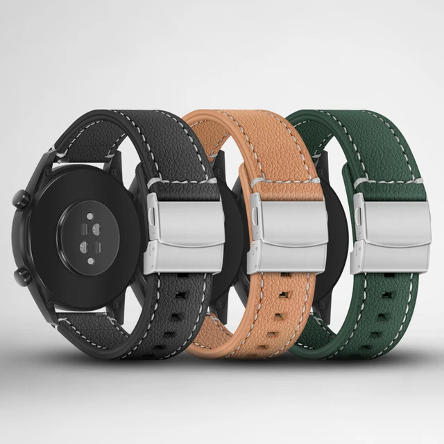 Cinturino In Pelle Nera Da 18 Mm, 19 Mm, 20 Mm E 22 Mm, Adatto Alla Maggior Parte Degli Orologi, Con Chiusura Deployante/fibbia Perni E Attrezzo - Italia - Foto 5