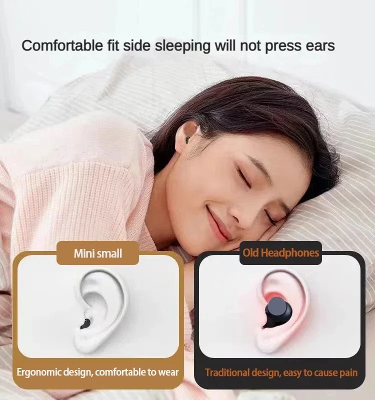 Mini wireless bluetooth headset small earbuds sleep work
