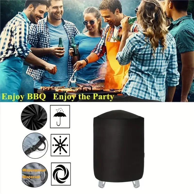 BBQ Grill Cover 23" Waterproof Charcoal Grill Cover Durable Polyester with Drawstring Closure for Outdoor Cooking