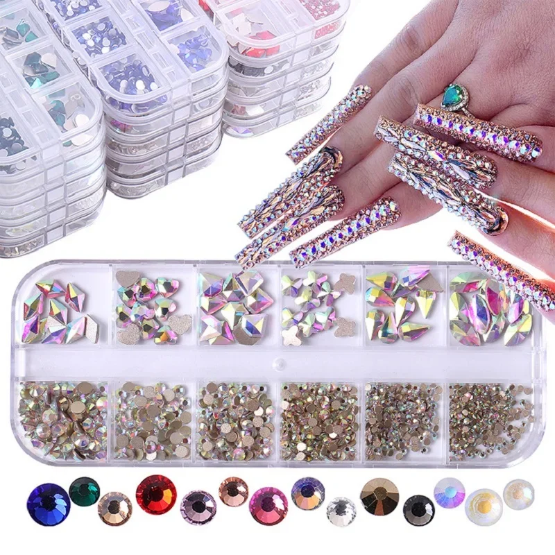 Diamond Fake Nails, Domestic Rhinestones, 12 Colors main image 0