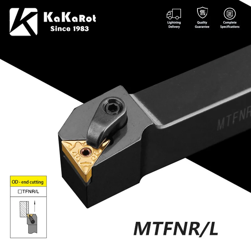 

KaKarot External Turning Tool Holder MTFNR2020K16 MTFNR2525M16 MTFNR3232P16 TNMG1604 Carbide Inserts Lathe Cutting Machine Tools