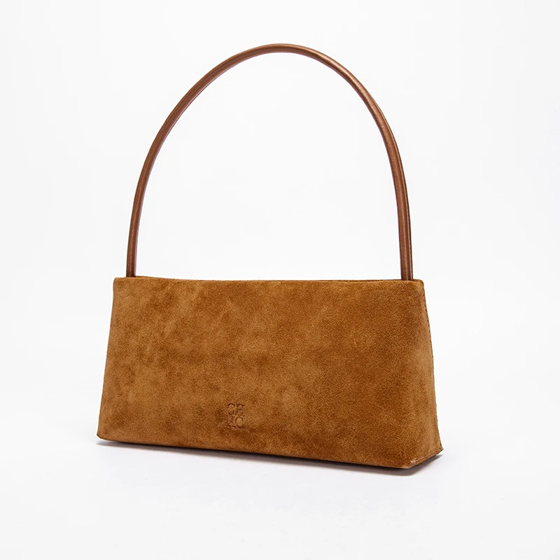 حقيبة تحت الإبط مخملية بسيطة أحادية اللون على الطر...